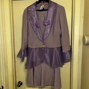 Elegant Purple Two-Piece Dress Set